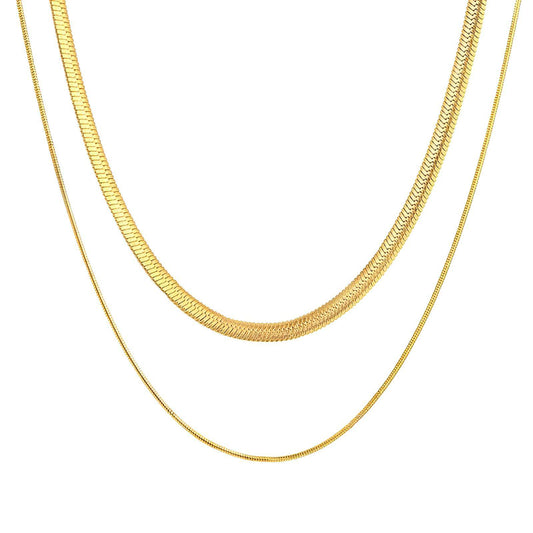 Layered Herring Bone Necklace