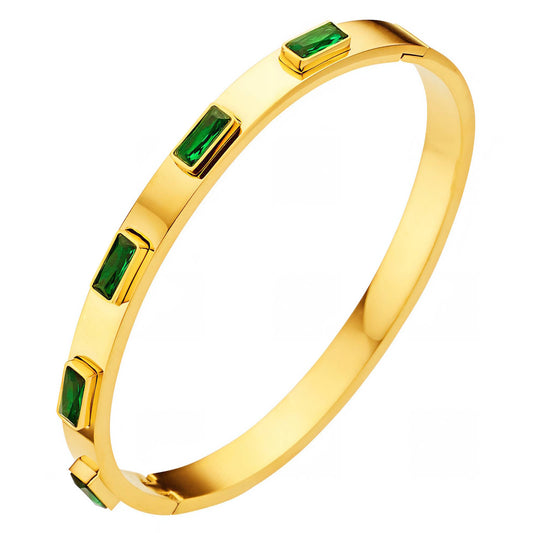 Emerald Essence Bangle Bracelet,