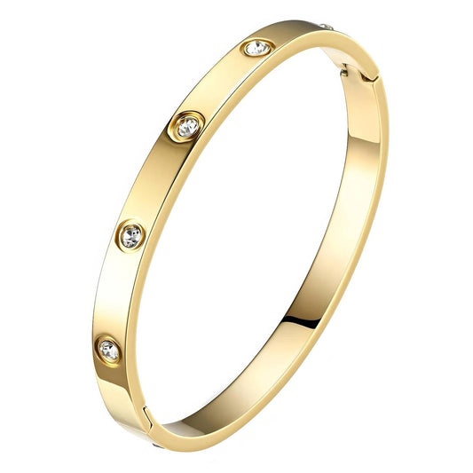 Bracelet, 18K Gold Plated Steel