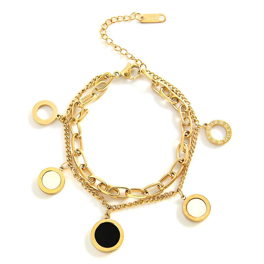 Bracelet, 18K Gold Plated Steel