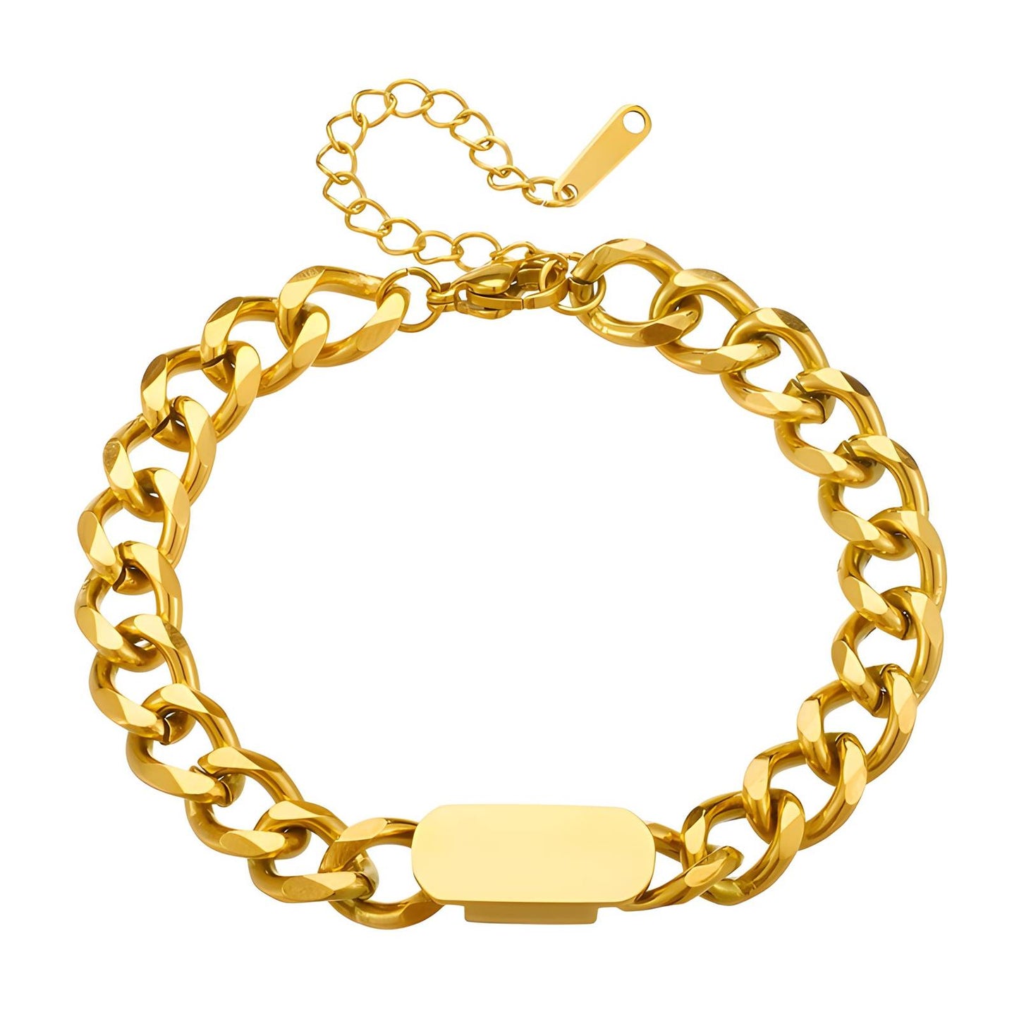 Bracelet, 18K Gold Plated Steel