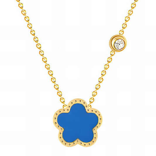 "Flower" Necklace, 18K Gold Plated Steel