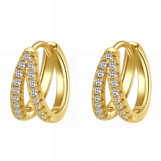 Earrings, 18K Gold Plated Steel